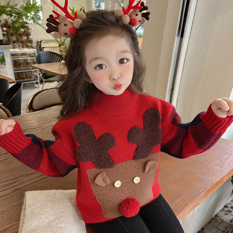 Toddler Cartoon Elk Lovely Knitted Sweater