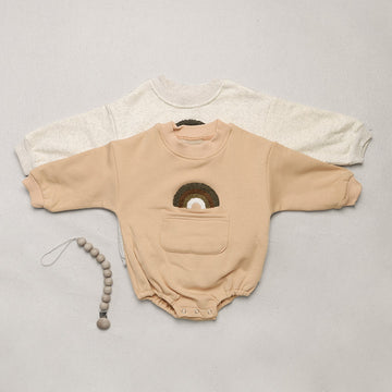 Baby Embroidered Rainbow Fleece Lined Bodysuit