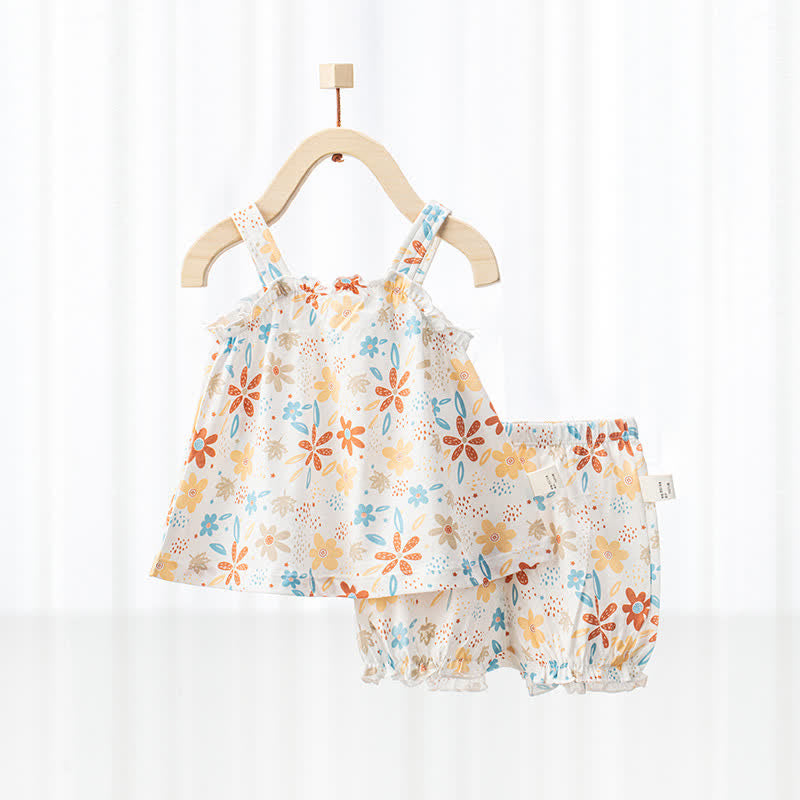 Baby Flower Loose Camisole and Short Set