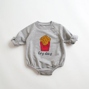 FRY DAY French Fries Bodysuit in Grey