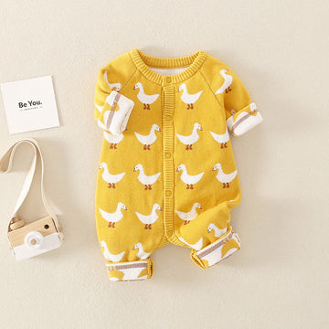 Baby Knitted Goose Yellow Romper