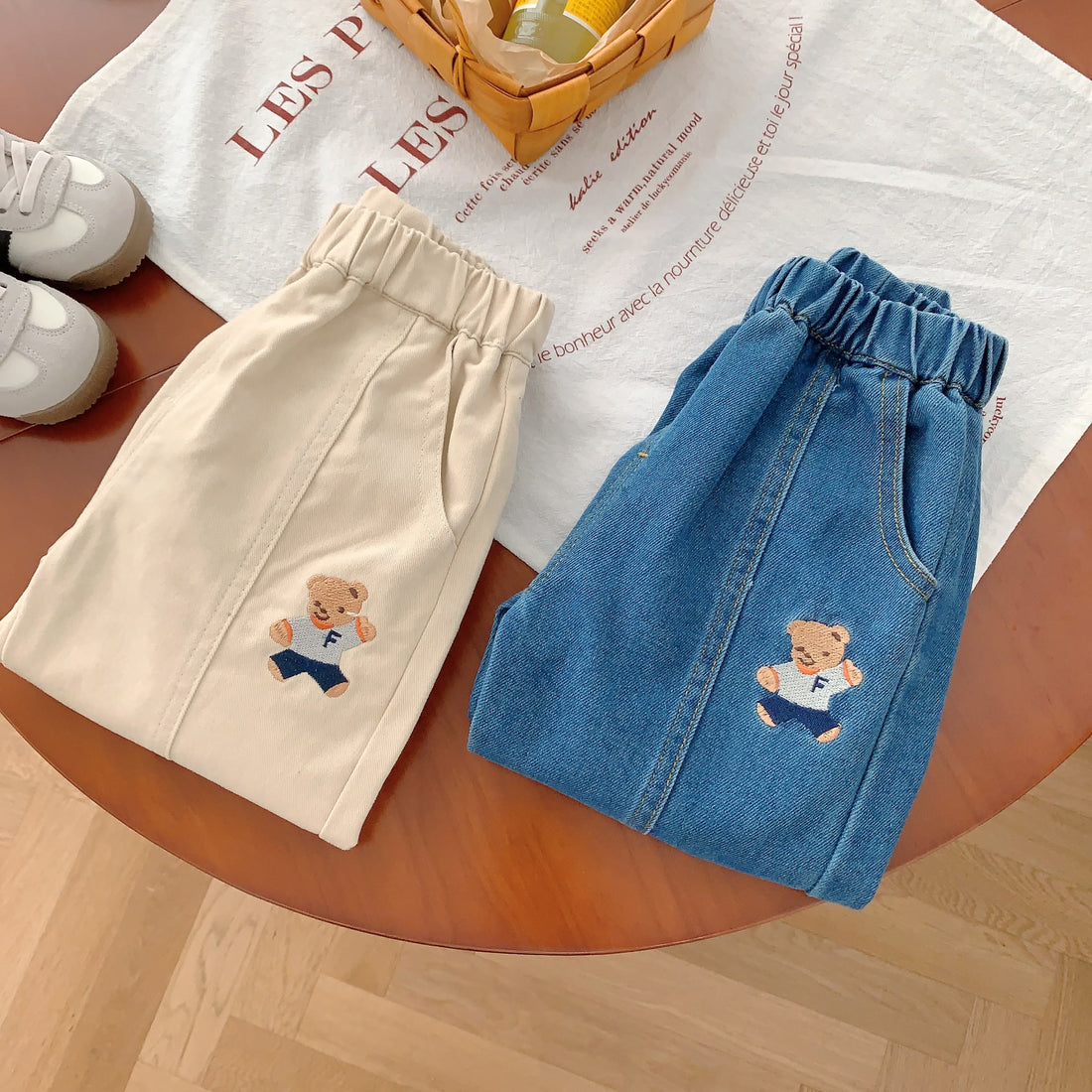 Baby Bear Embroidered Denim Pants