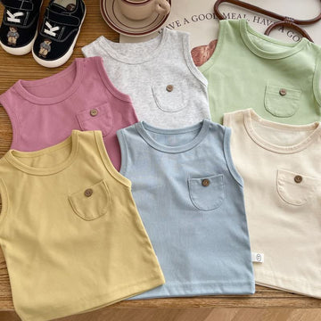 Baby Toddler Simple Crew Neck Tank Top