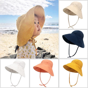 Baby Big Brim Linen Sun Hat