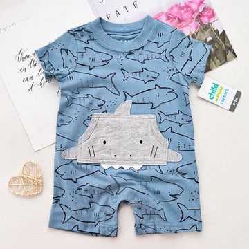 Baby Shark Crew Neck Newborn Romper