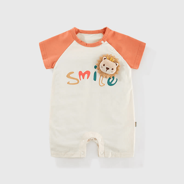 SMILE Baby Lion Color Block Romper