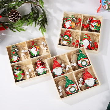 12pcs Christmas Wooden Tree Decor