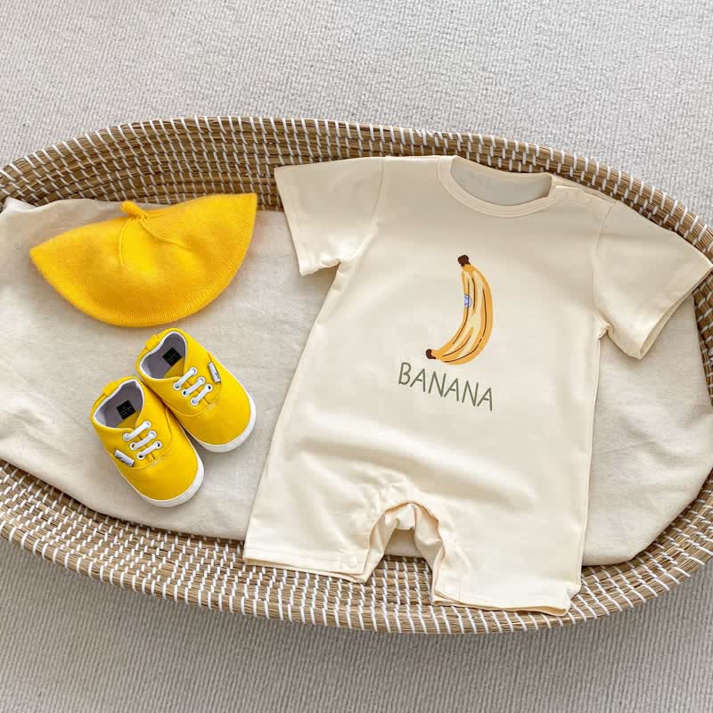 BANANA PEAR Baby Crew Neck Romper