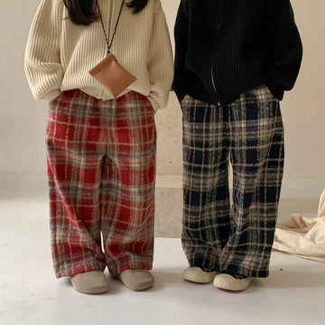 Toddler Casual Plaid Loose Pants