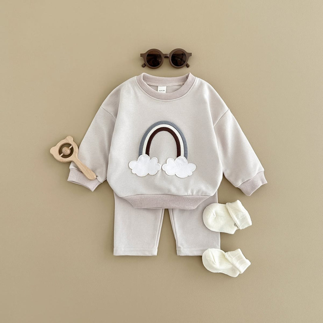 Baby Rainbow Clouds Sweatshirt and Pants Set