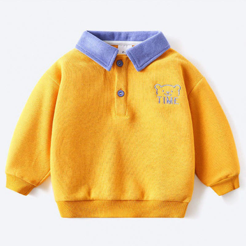 Toddler Boy Embroidered Polo Sweatshirt