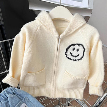 Baby Smiley Double Pocket Zip Cardigan