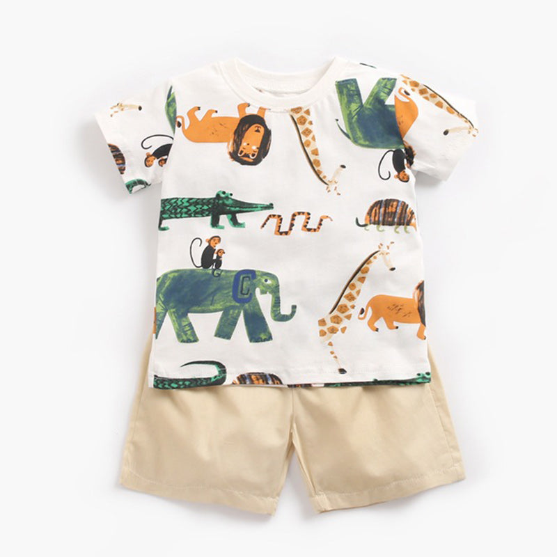 Baby Animal Print Tee and Shorts Set