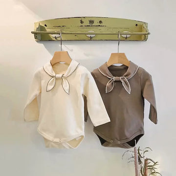 Baby Bowknot Collar Casual Bodysuit