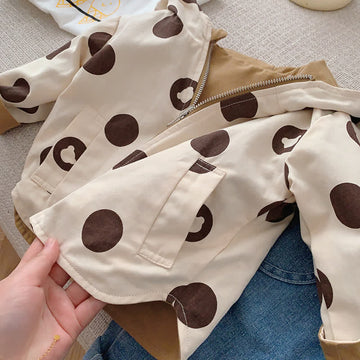 NAIVE TEDDY Baby Toddler Reversible Dot Bear Jacket