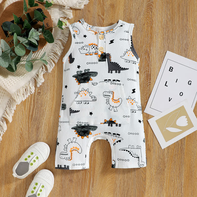 Baby Dinosaur Sleeveless Newborn Romper