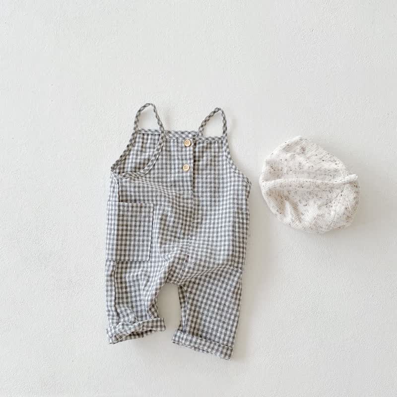 Baby Plaid Sling Romper