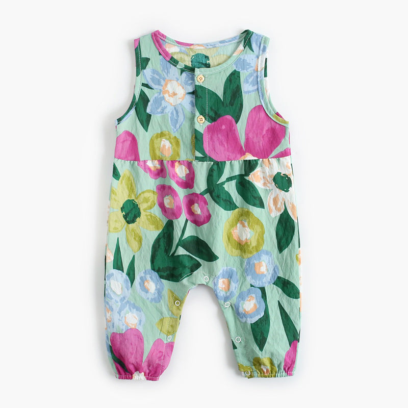 Baby Green Floral Romper