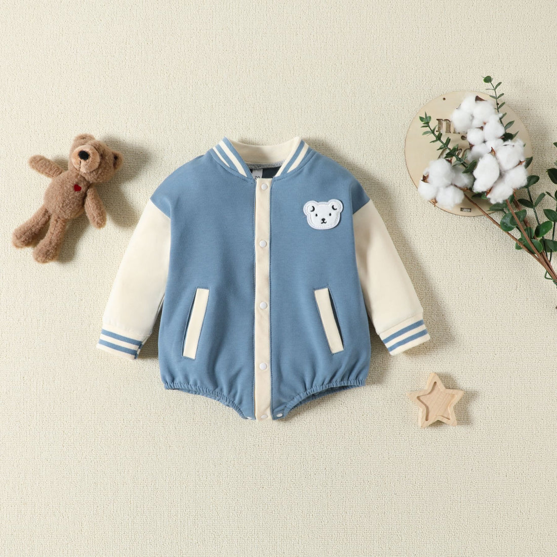 Baby Lovely Bear Baseball Bodysuit