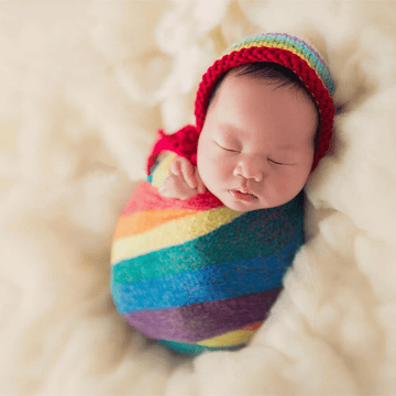 Baby Rainbow Striped Wrap Blanket