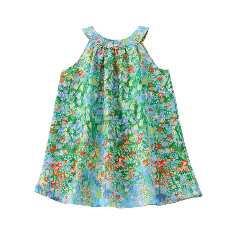 Toddler Girl Flower Summer Halter Neck Dress