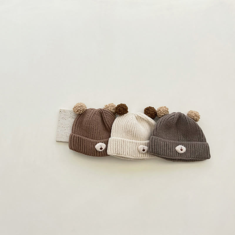 Baby 3D Ears Bear Lovely Knitted Beanie