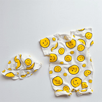 Baby Smiley Newborn Romper with Hat