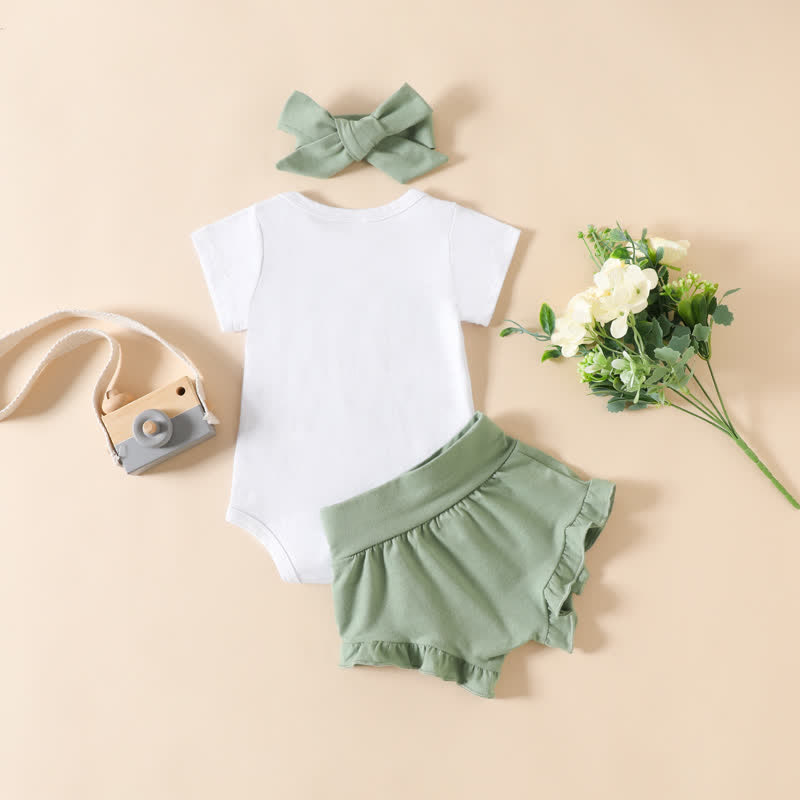 LUCKY GAL Baby Bodysuit Shorts with Headband