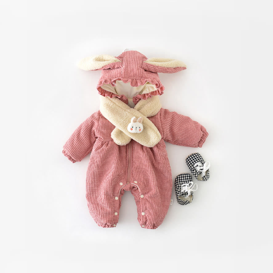 Baby Quilted Bunny Romper with Scarf