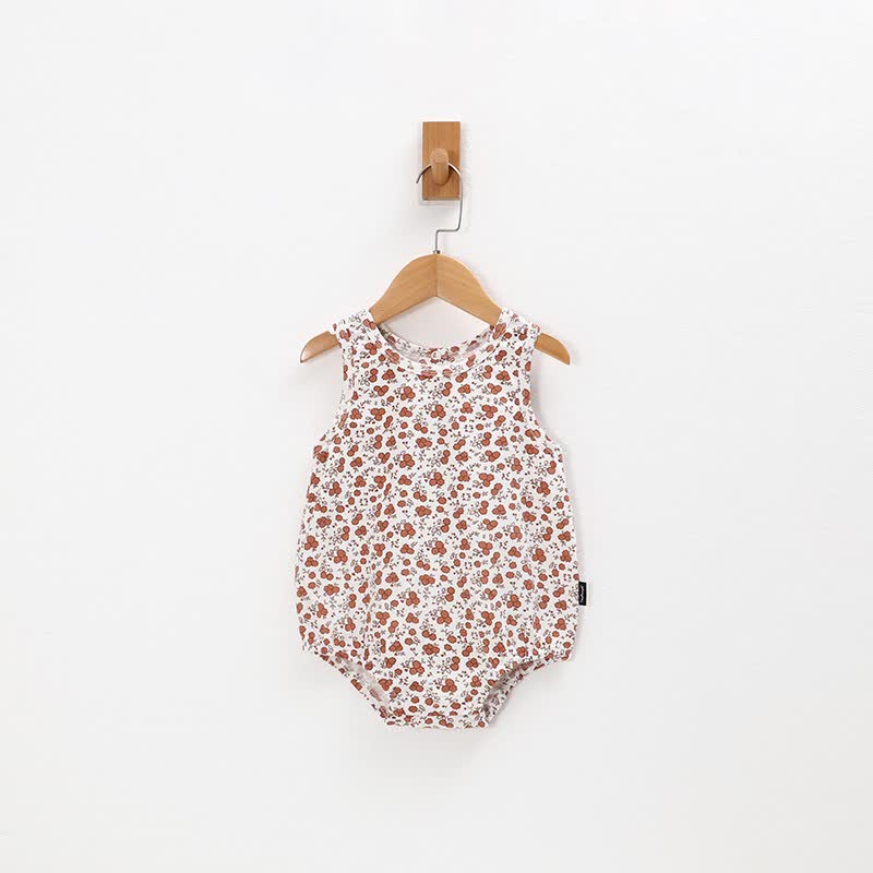 Baby Floral Crew Neck Sleeveless Bodysuit