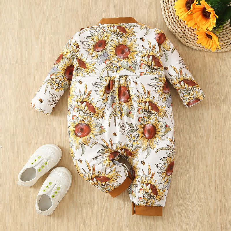 Baby Sunflower Flounce Newborn Romper