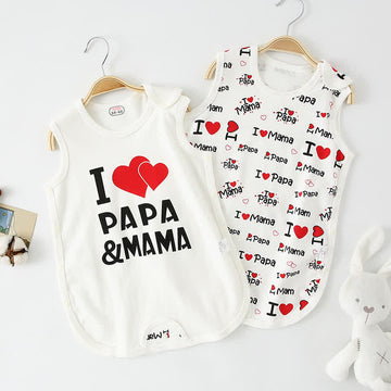 I LOVE PAPA MAMA Baby Heart Sleeping Bag