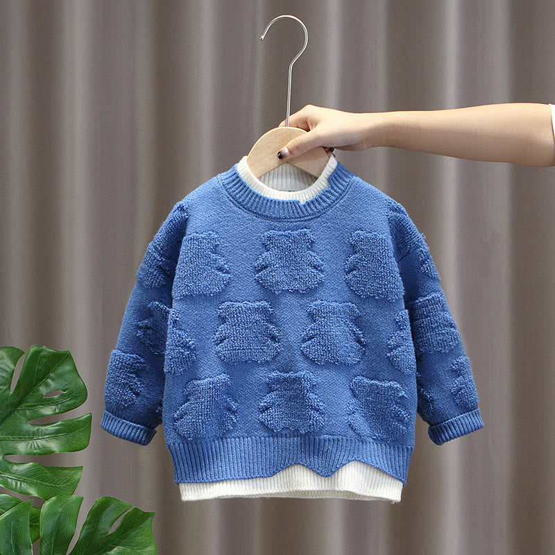 Toddler Boy Round Neck Bear Sweater