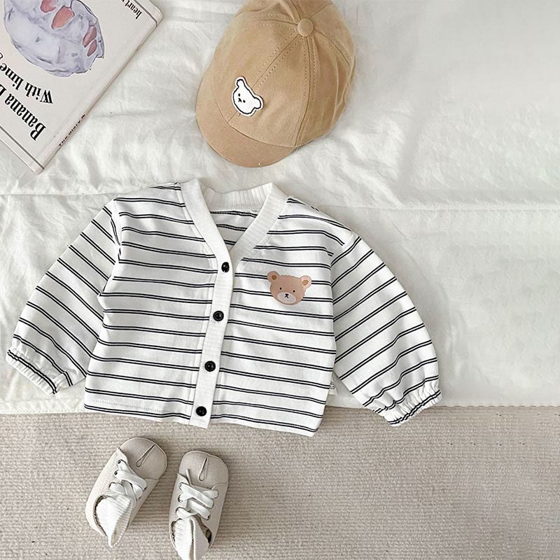 Baby Bear Striped V-neck Cardigan