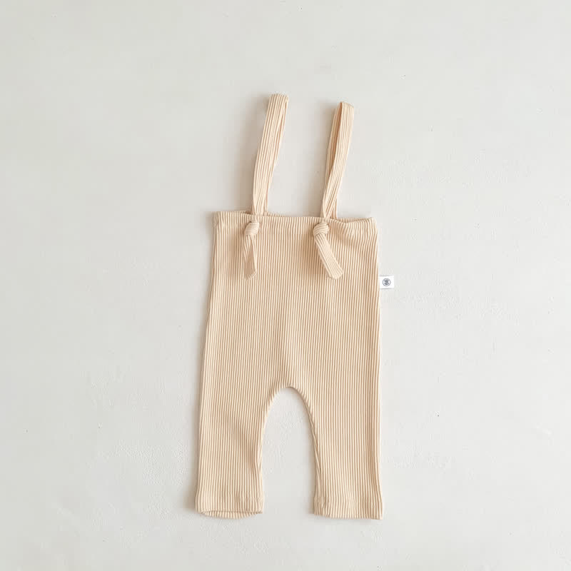 Baby Unisex Solid Color Suspender Pants