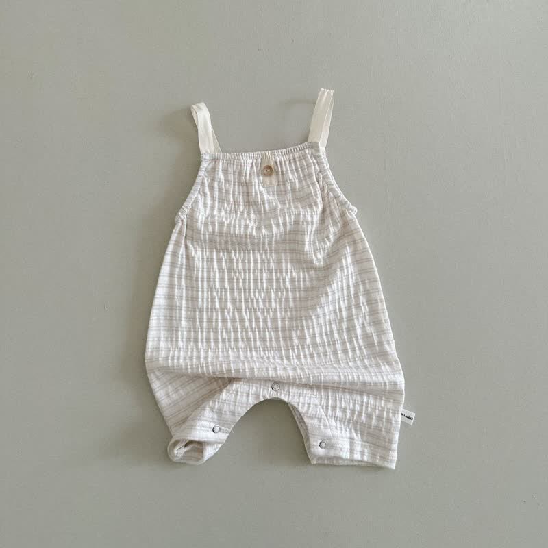 Baby Unisex Striped Strap Romper