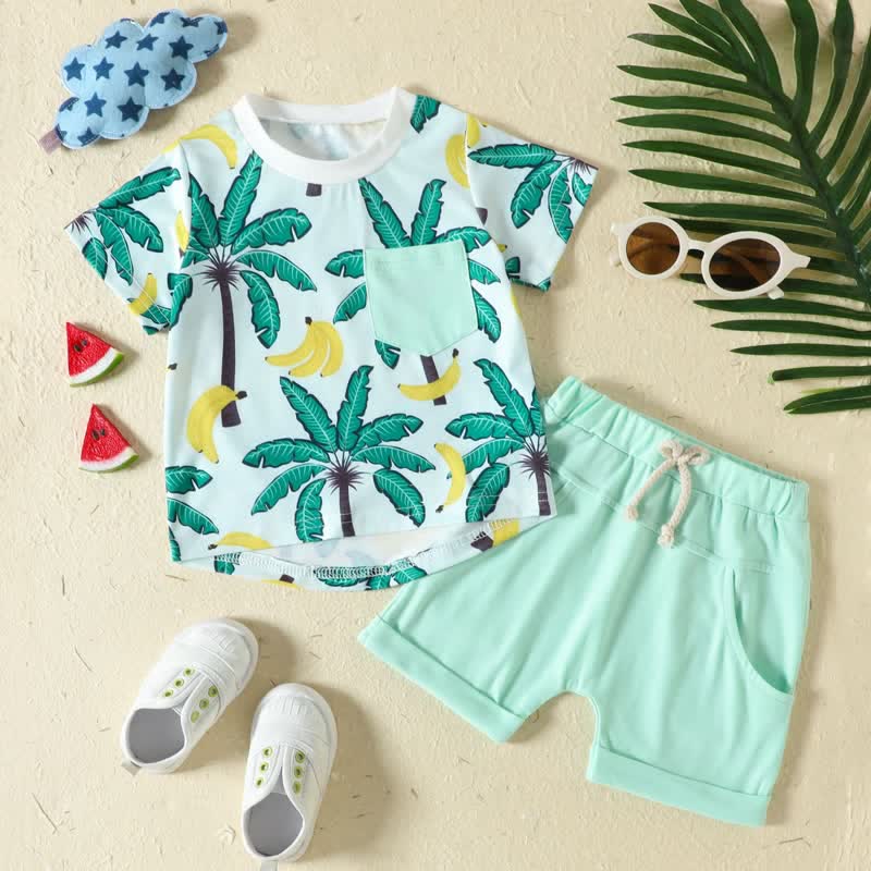 Baby Coconut Tree Tee and Shorts Set