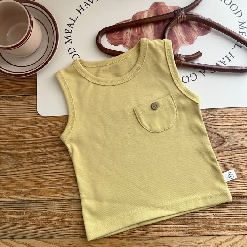 Baby Toddler Simple Crew Neck Tank Top