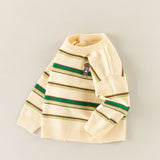 Toddler Bear Knitted Striped Loose Sweater