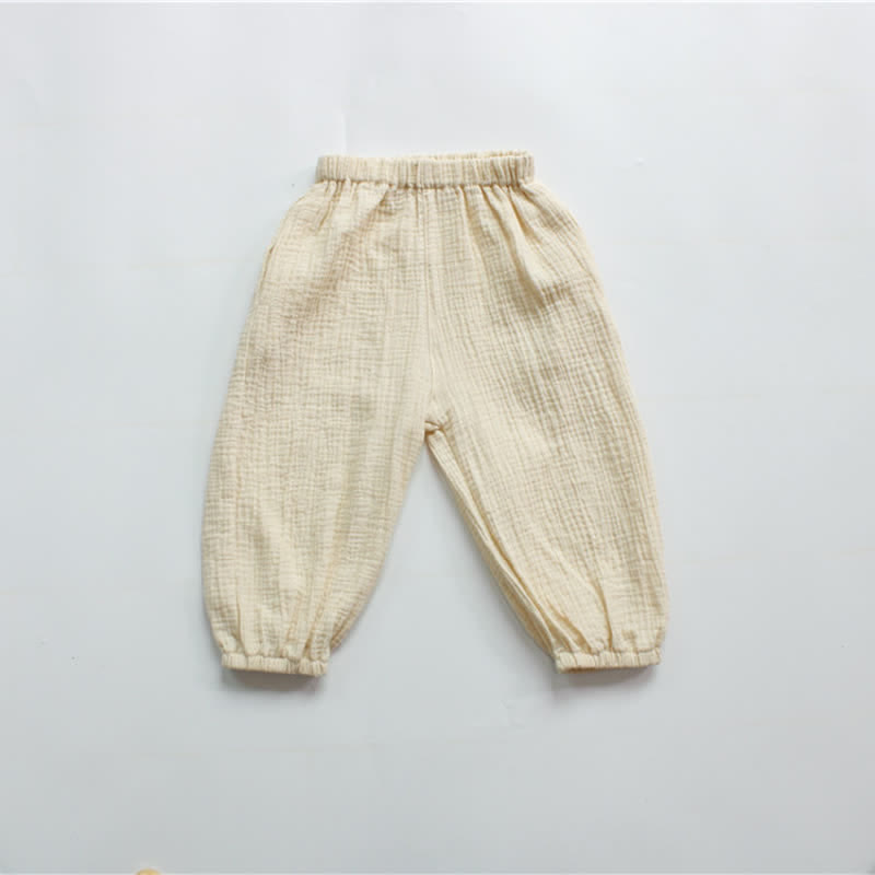 Toddler Retro Solid Color Linen Pants