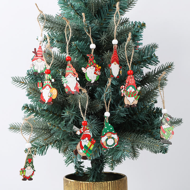 12pcs Christmas Wooden Tree Decor