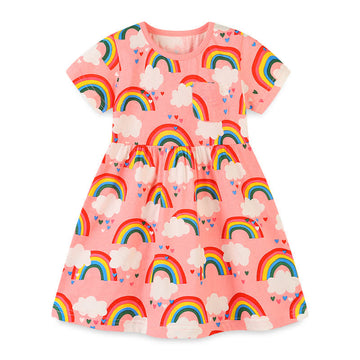 Toddler Rainbow Heart Loose Dress