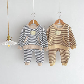 Baby Toddler Bear Striped Pajamas 2 Pieces Set