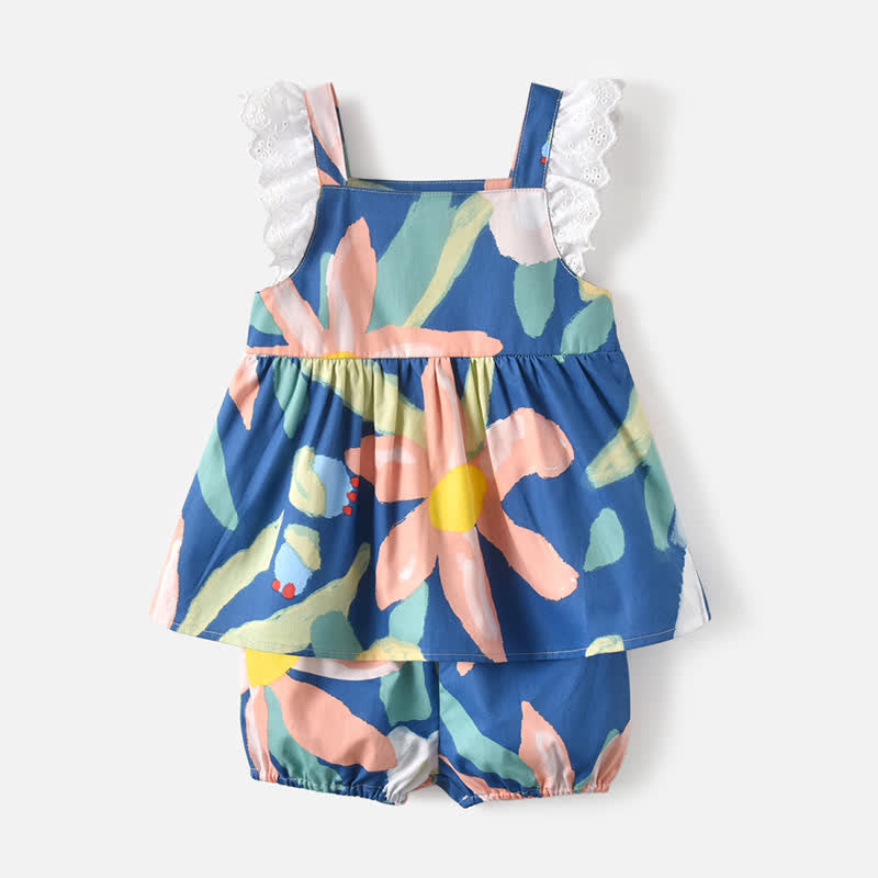 Baby Ruffled Flower Tee and Shorts Set