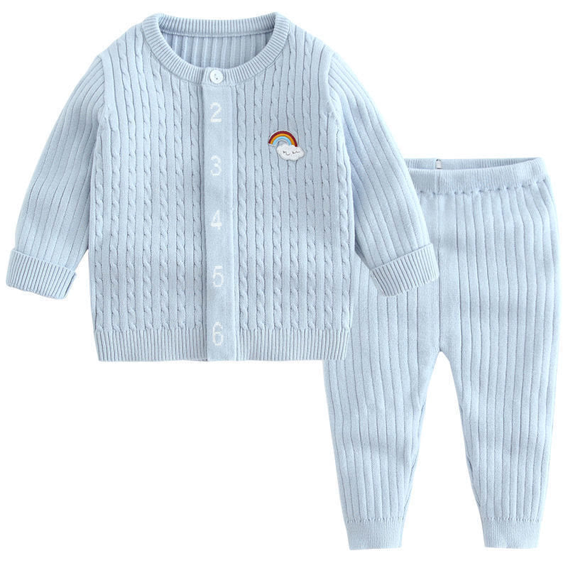 Baby Number Cloud Rainbow Knitted 2 Pieces Set