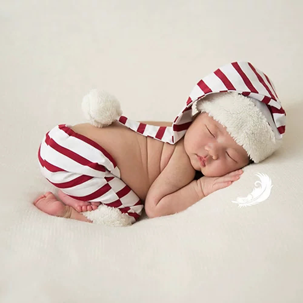 Newborn Photography Christmas Pants with Hat