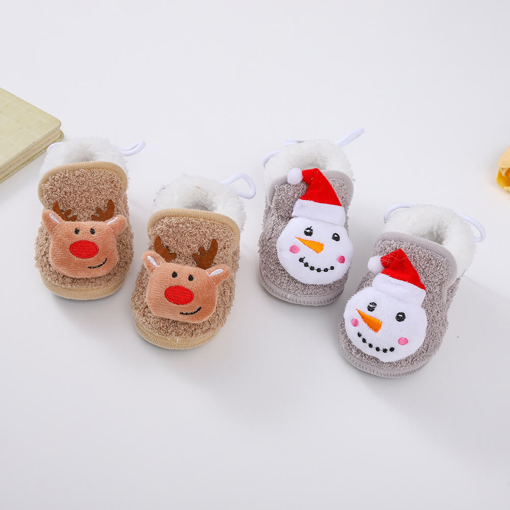 Baby Christmas 3D Doll Pre-walker Shoes