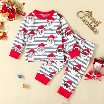 Baby Santa Claus Grey Striped 2 Pieces Set