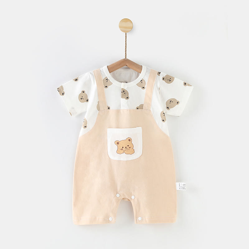 Baby Bear Beige Fake 2pcs Romper