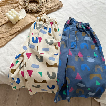 Toddler Colorful Multifarious Pattern Pocket Pants